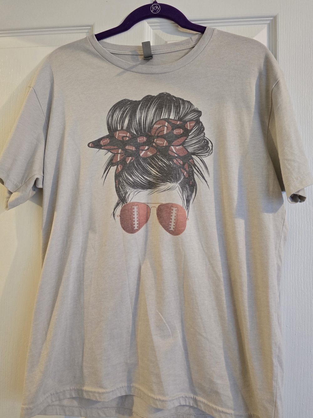 Next Level Apparel Cream Graphic Tee with Red Bandana & Red Sunglasses